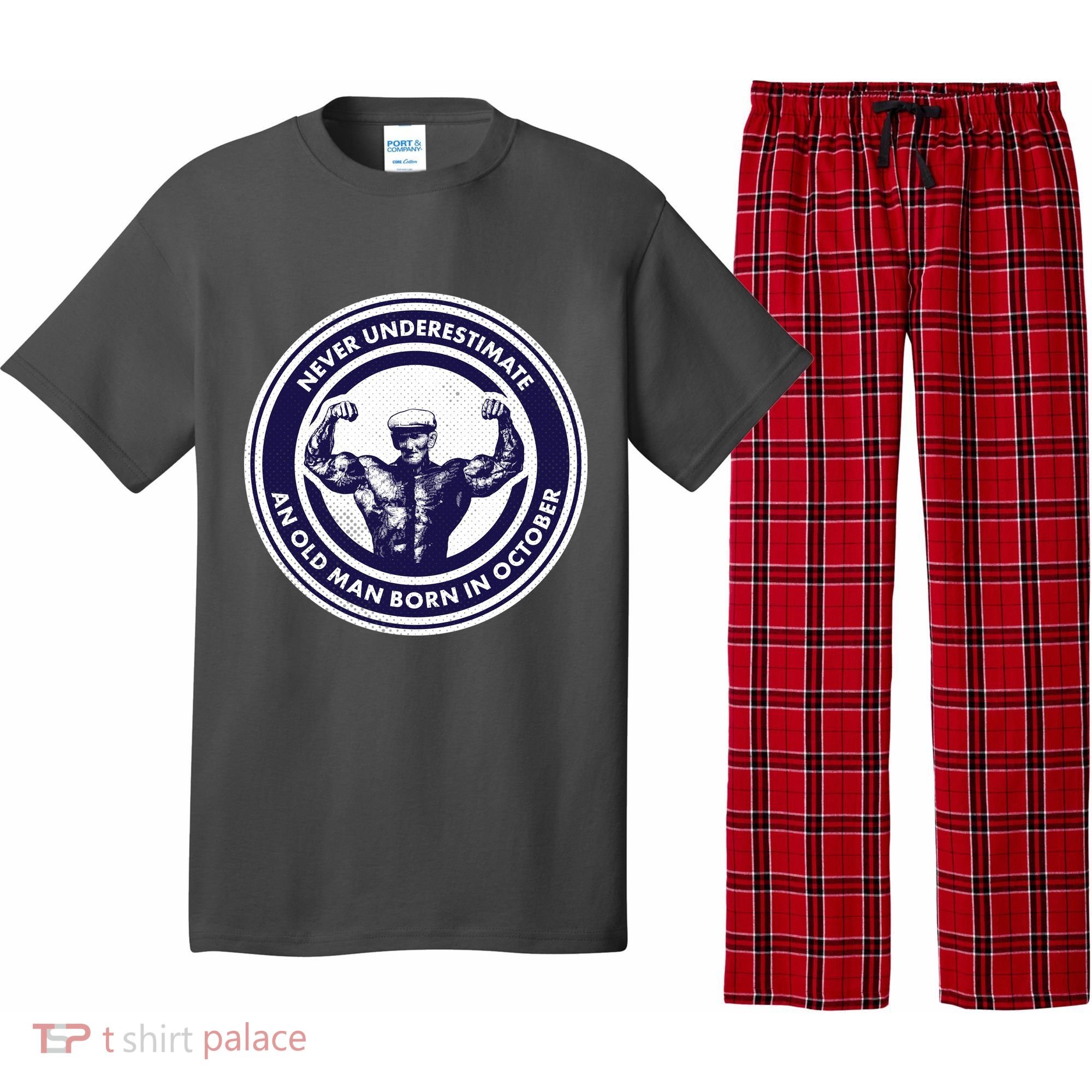Never Underestimate An Old Man Born In October Pajama Set