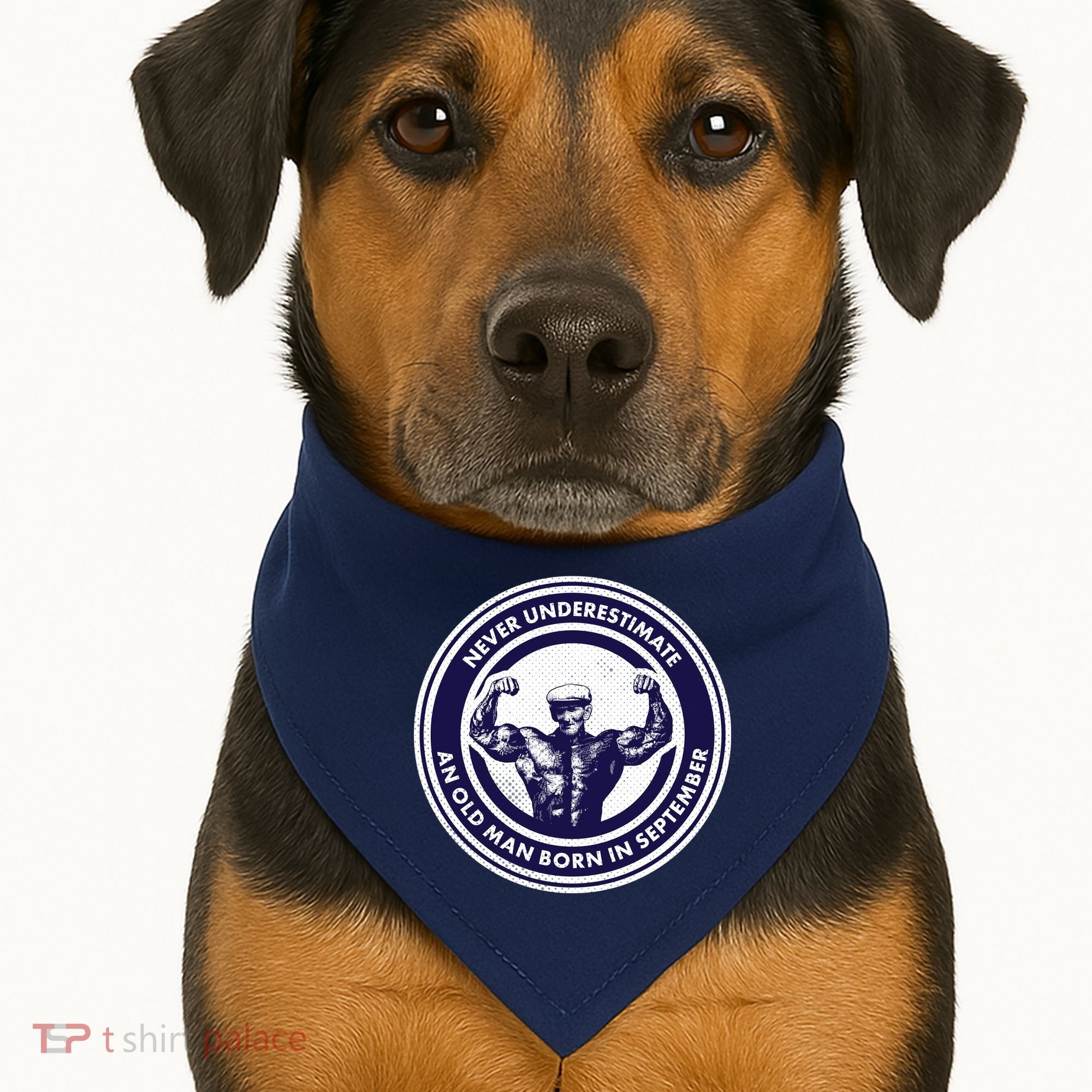 Never Underestimate An Old Man Born In September USA-Made Doggie Bandana
