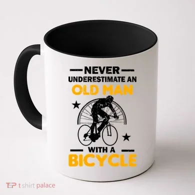 Never Underestimate An Old Man With A Bicycle Coffee Mug
