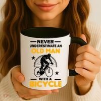 Never Underestimate An Old Man With A Bicycle Coffee Mug thumb 3