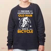Never Underestimate An Old Man With A Bicycle Women's Sweatshirt thumb 0