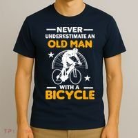 Never Underestimate An Old Man With A Bicycle T-Shirt thumb 3
