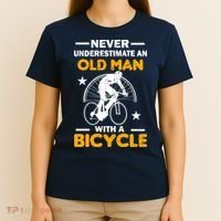 Never Underestimate An Old Man With A Bicycle T-Shirt thumb 4