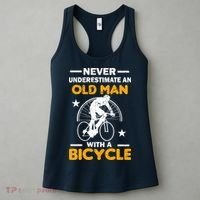 Never Underestimate An Old Man With A Bicycle Women's Tank Top thumb 3