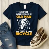 Never Underestimate An Old Man With A Bicycle Women's T-Shirt thumb 3