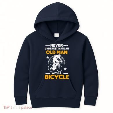 Never Underestimate An Old Man With A Bicycle Kids Hoodie
