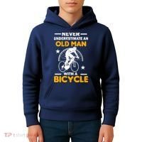 Never Underestimate An Old Man With A Bicycle Kids Hoodie thumb 4