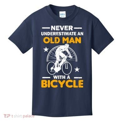 Never Underestimate An Old Man With A Bicycle Kids T-Shirt