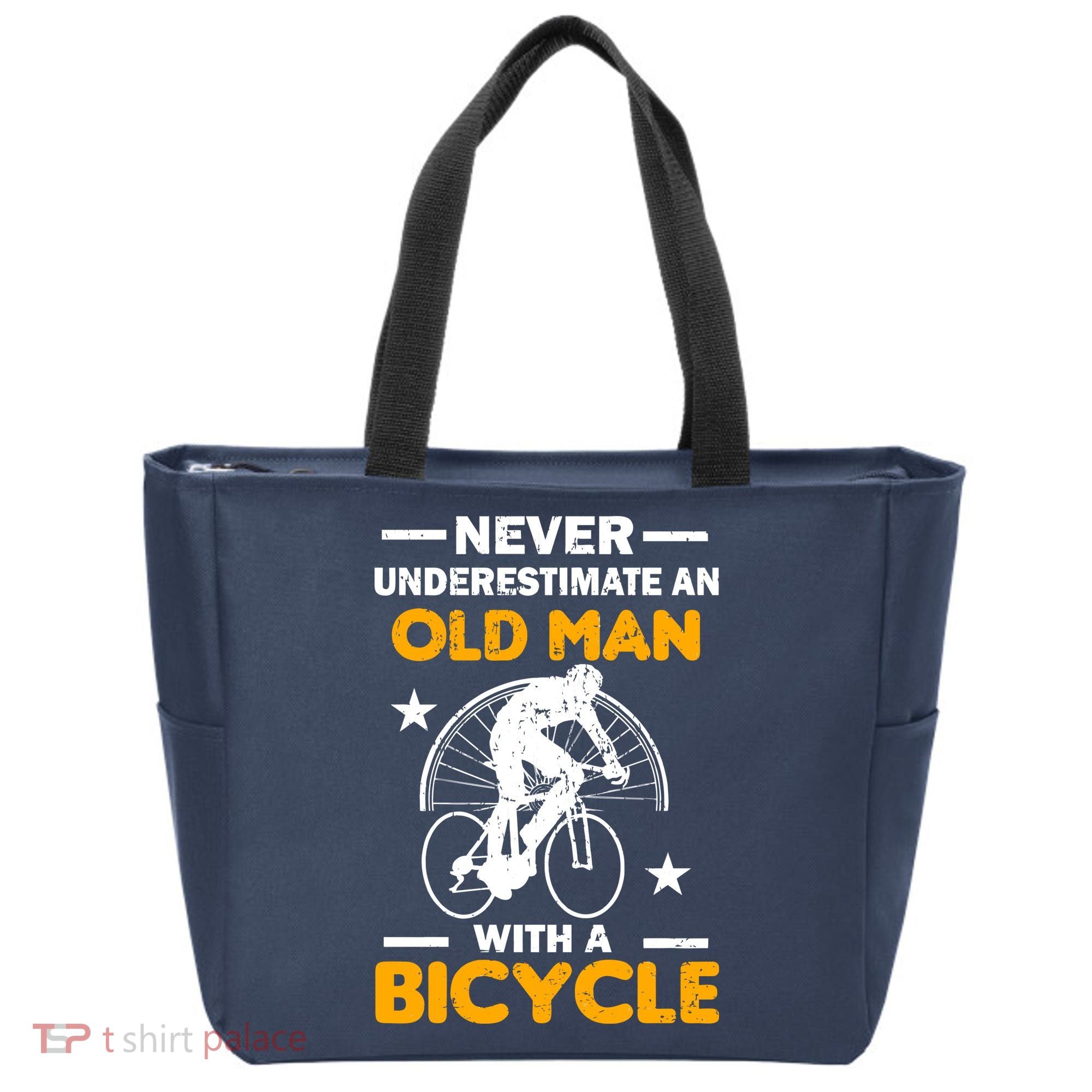 Never Underestimate An Old Man With A Bicycle Tote Bag