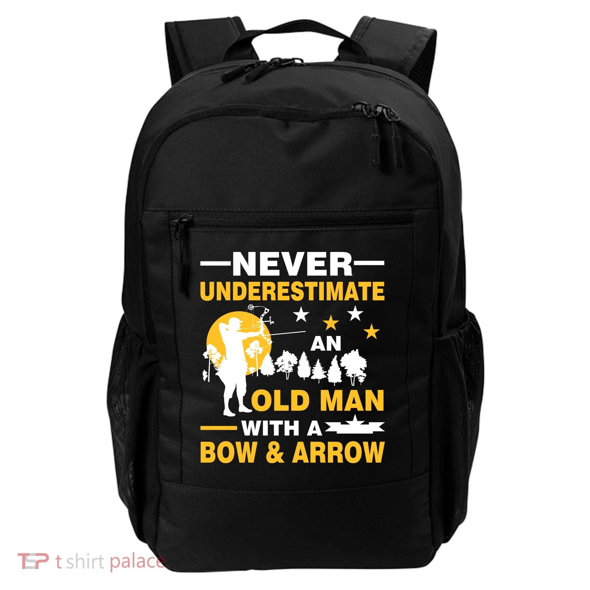 Never Underestimate An Old Man With A Bow & Arrow Backpack