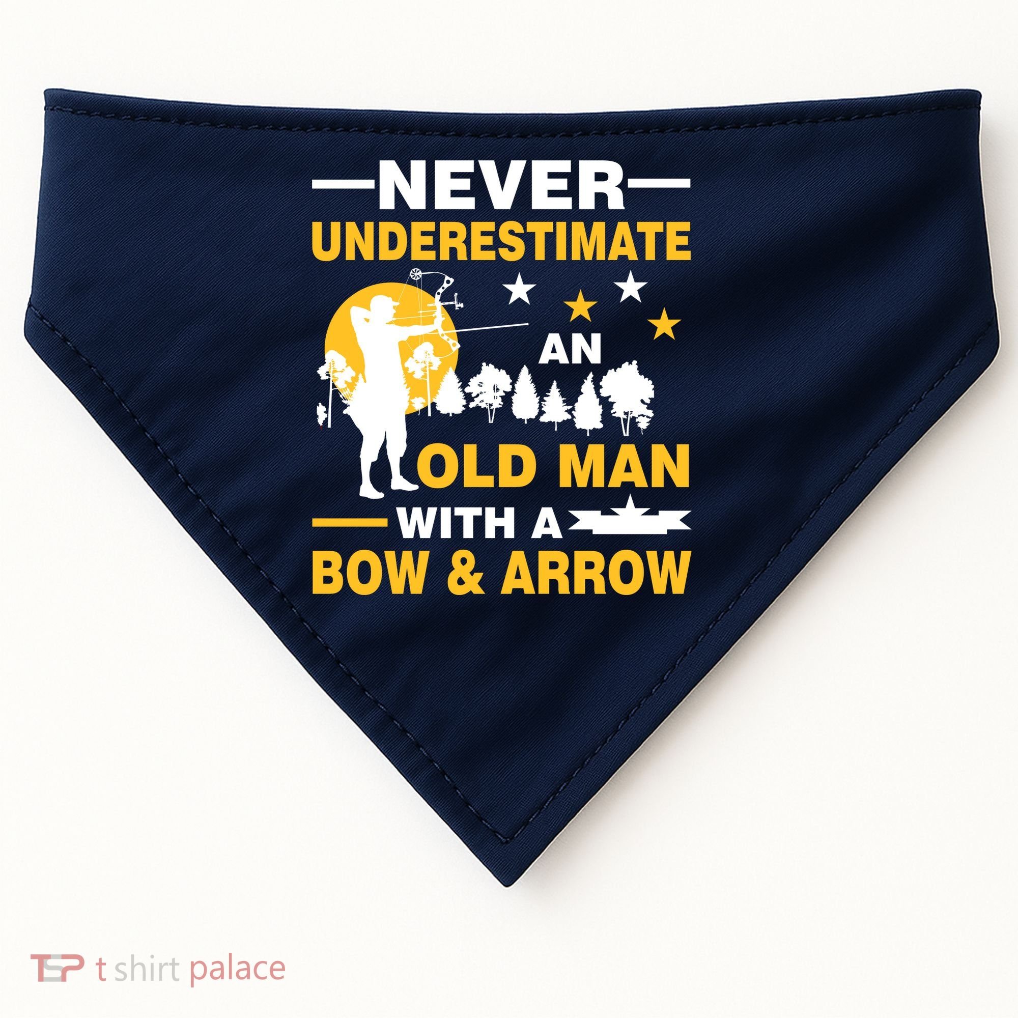 Never Underestimate An Old Man With A Bow & Arrow USA-Made Doggie Bandana