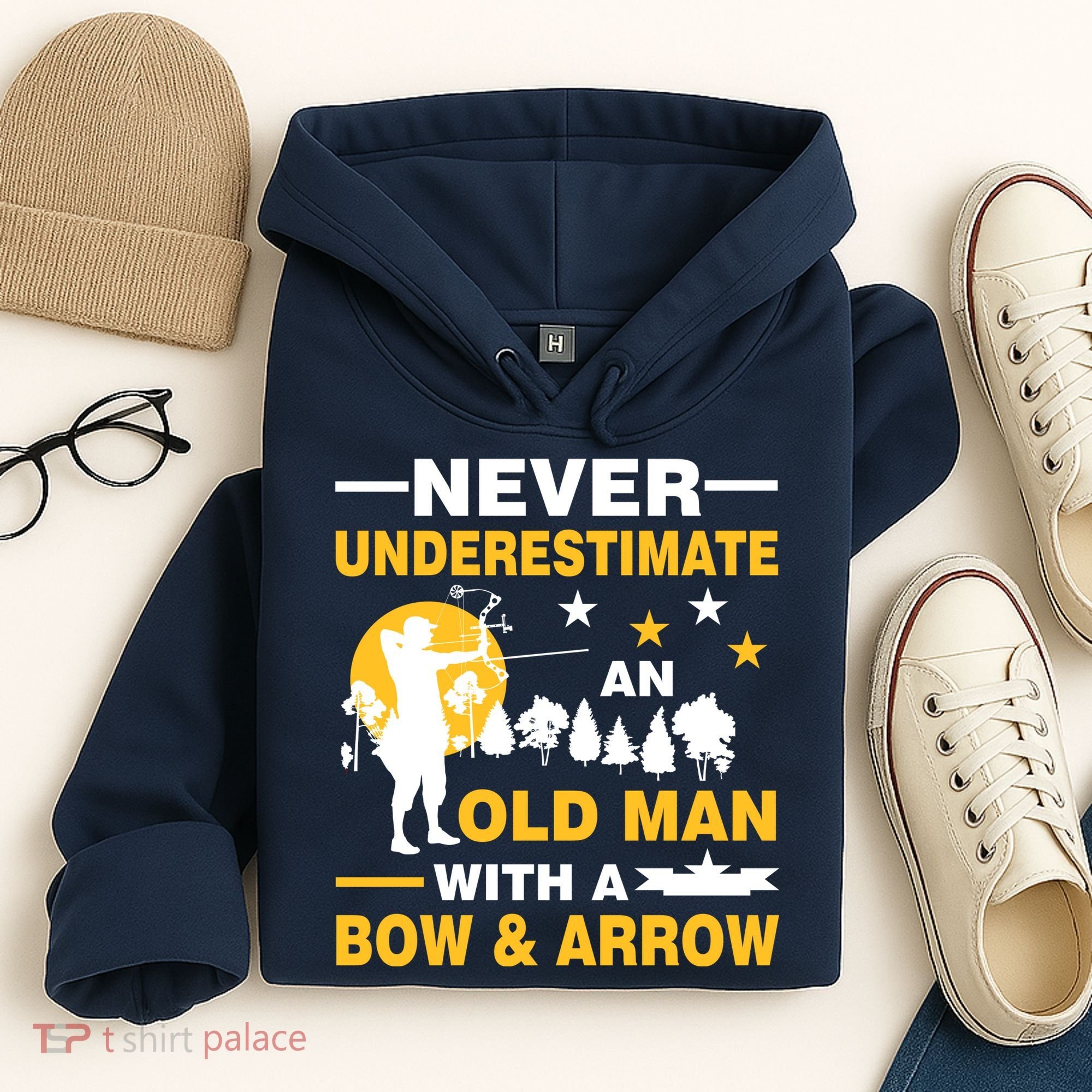 Never Underestimate An Old Man With A Bow & Arrow Hoodie