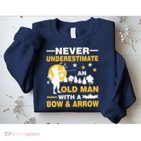 Never Underestimate An Old Man With A Bow & Arrow Sweatshirt thumb 2