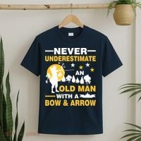 Never Underestimate An Old Man With A Bow & Arrow T-Shirt thumb 2