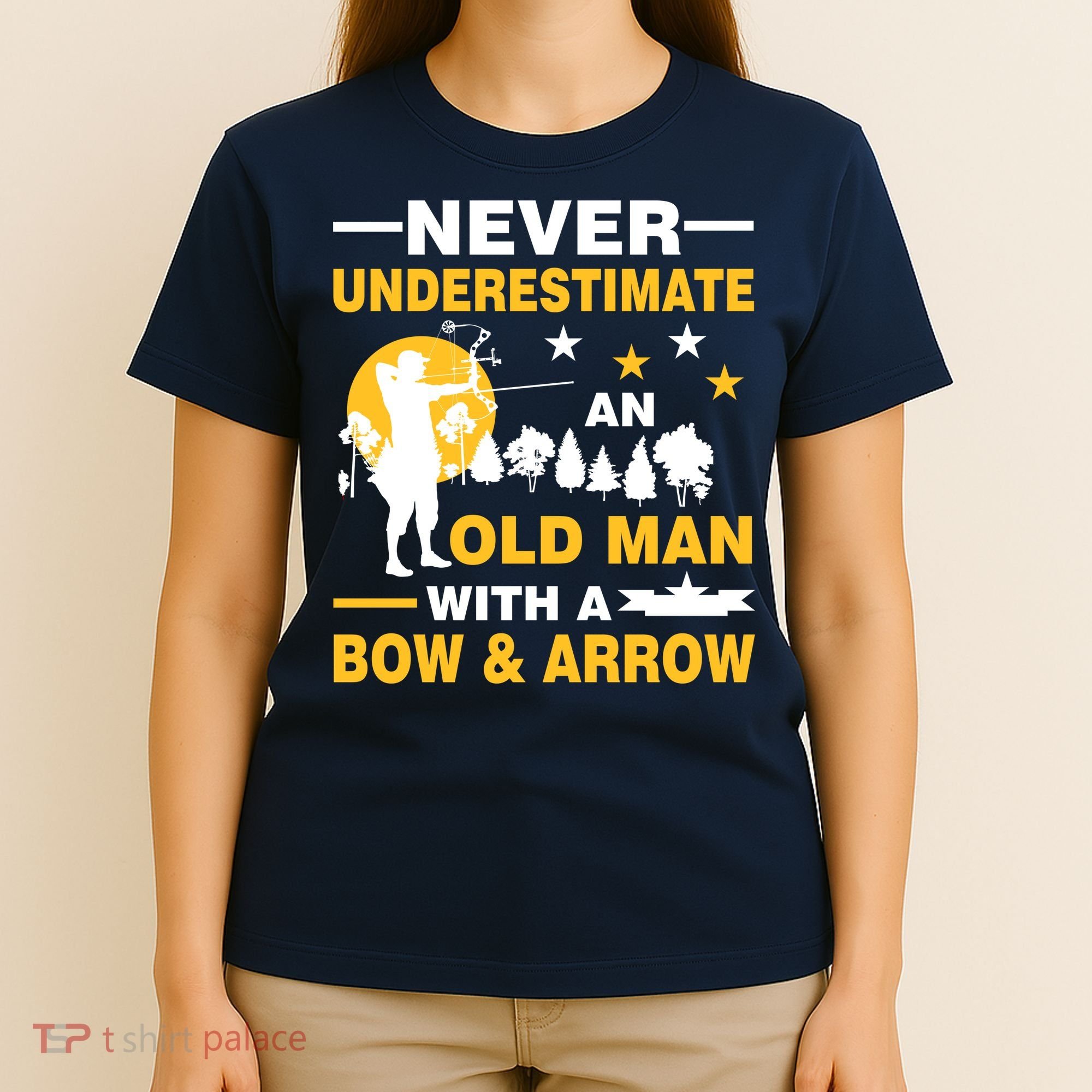 Never Underestimate An Old Man With A Bow & Arrow T-Shirt