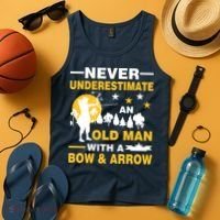 Never Underestimate An Old Man With A Bow & Arrow Tank Top thumb 4