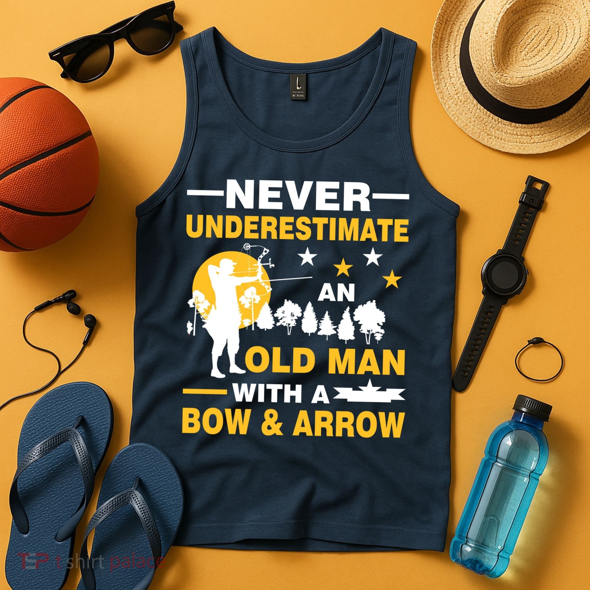 Never Underestimate An Old Man With A Bow & Arrow Tank Top