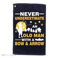 Never Underestimate An Old Man With A Bow & Arrow Golf Towel thumb 0