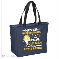 Never Underestimate An Old Man With A Bow & Arrow Tote Bag thumb 2