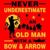Never Underestimate An Old Man With A Bow & Arrow Santa Hat thumb 1