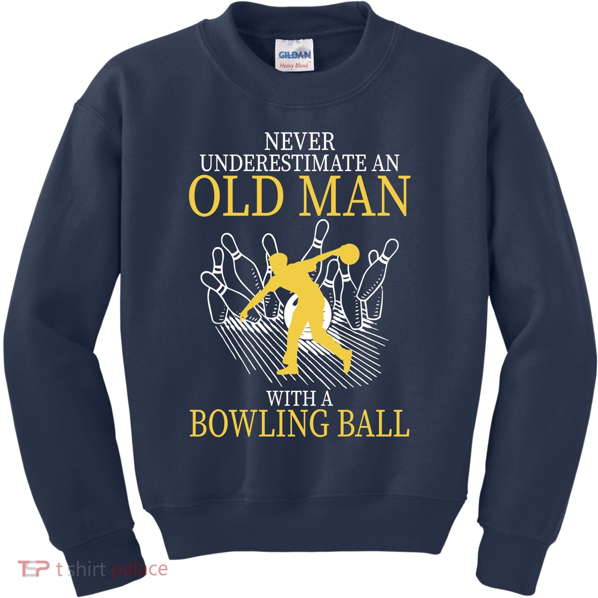 Never Underestimate An Old Man With A Bowling Ball Kids Sweatshirt