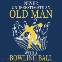 Never Underestimate An Old Man With A Bowling Ball Kids Long Sleeve Shirt thumb 2