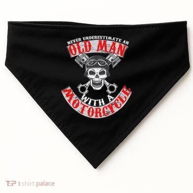 Never Underestimate An Old Man With A Motorcycle USA-Made Doggie Bandana