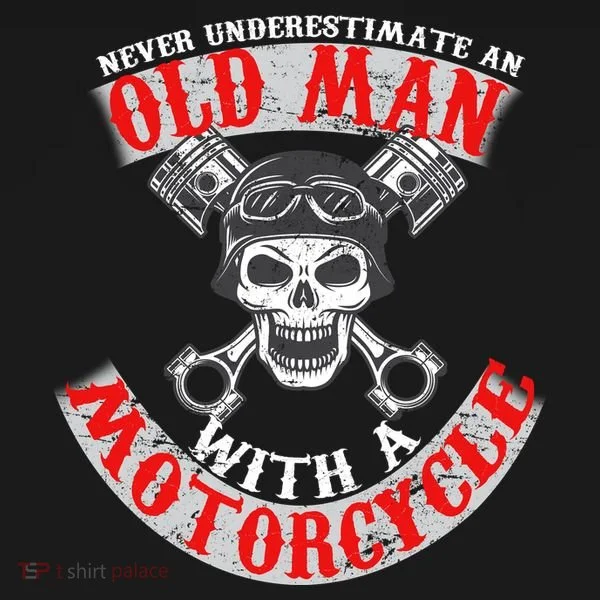 Never Underestimate An Old Man With A Motorcycle Apron