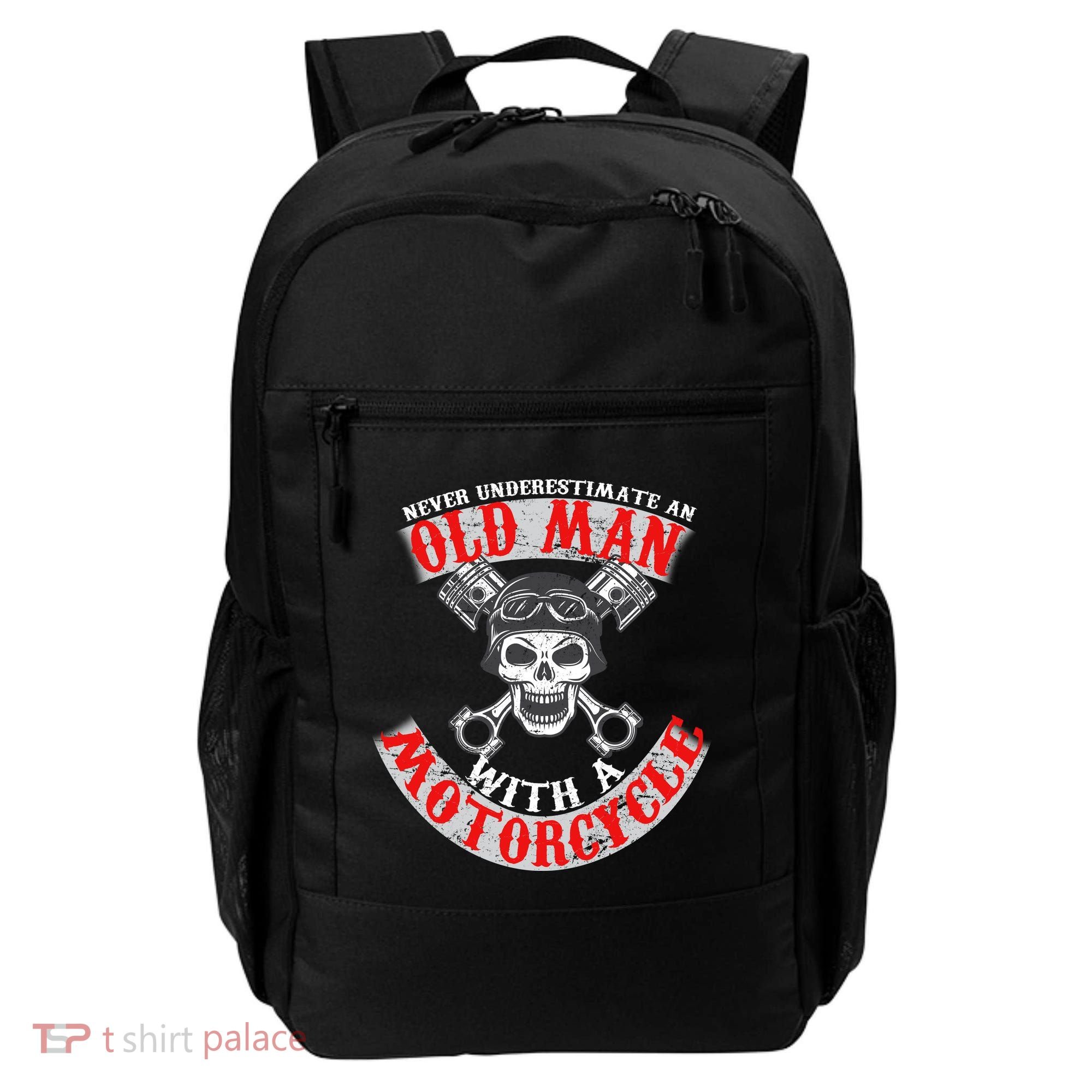 Never Underestimate An Old Man With A Motorcycle Backpack