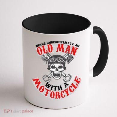 Never Underestimate An Old Man With A Motorcycle Coffee Mug back