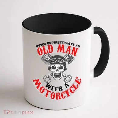 Never Underestimate An Old Man With A Motorcycle Coffee Mug back