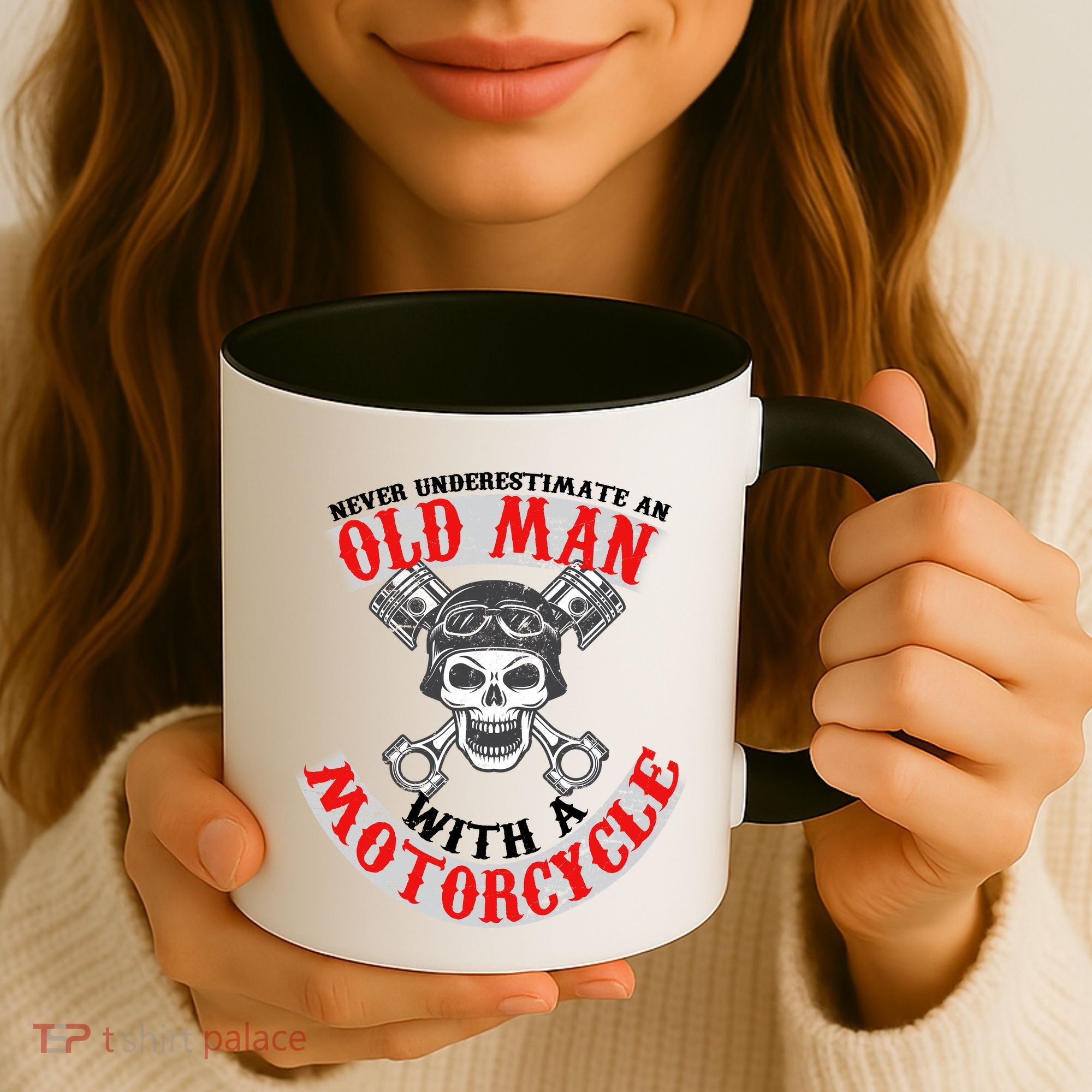 Never Underestimate An Old Man With A Motorcycle Coffee Mug
