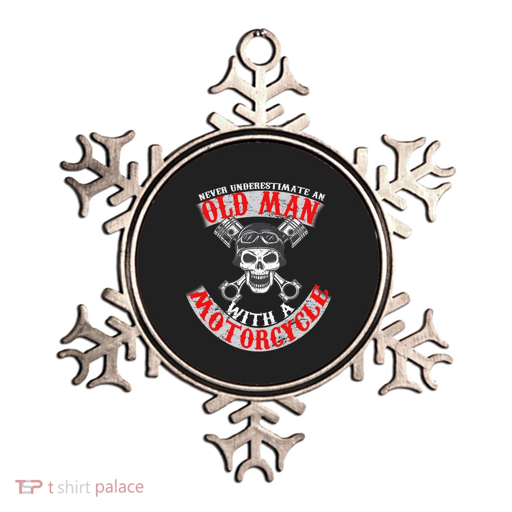 Never Underestimate An Old Man With A Motorcycle Ornament