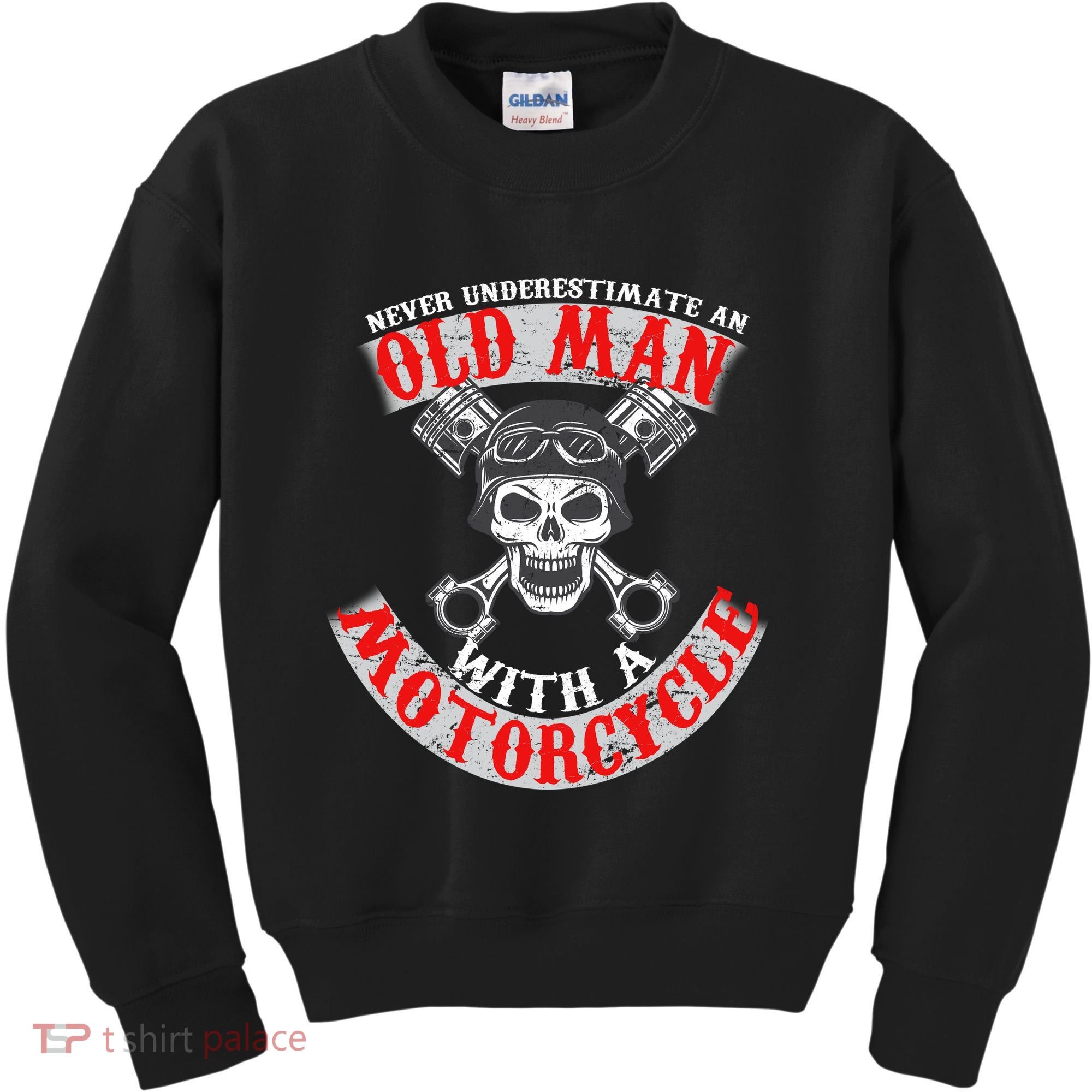 Never Underestimate An Old Man With A Motorcycle Kids Sweatshirt