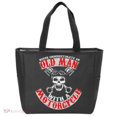 Never Underestimate An Old Man With A Motorcycle Tote Bag