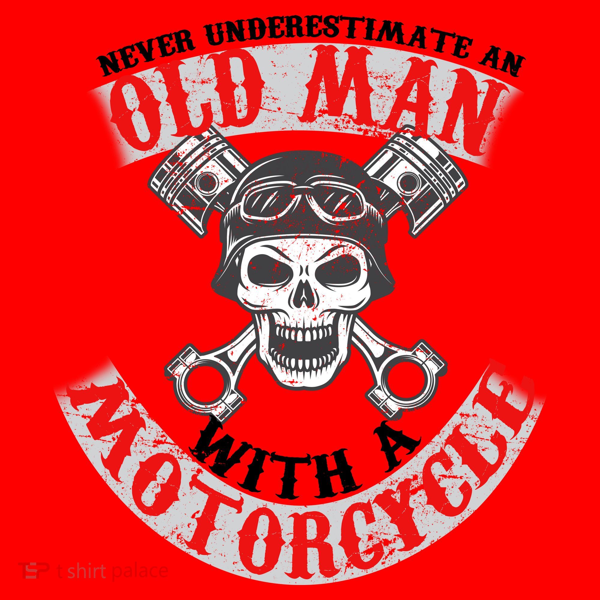 Never Underestimate An Old Man With A Motorcycle Santa Hat