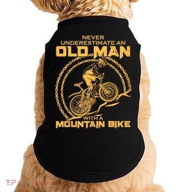 Never Underestimate An Old Man With A Mountain Bike Doggie Tank