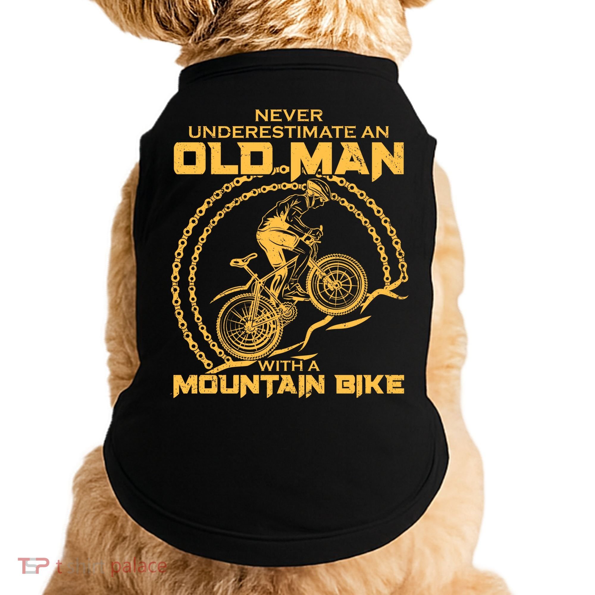 Never Underestimate An Old Man With A Mountain Bike Doggie Tank