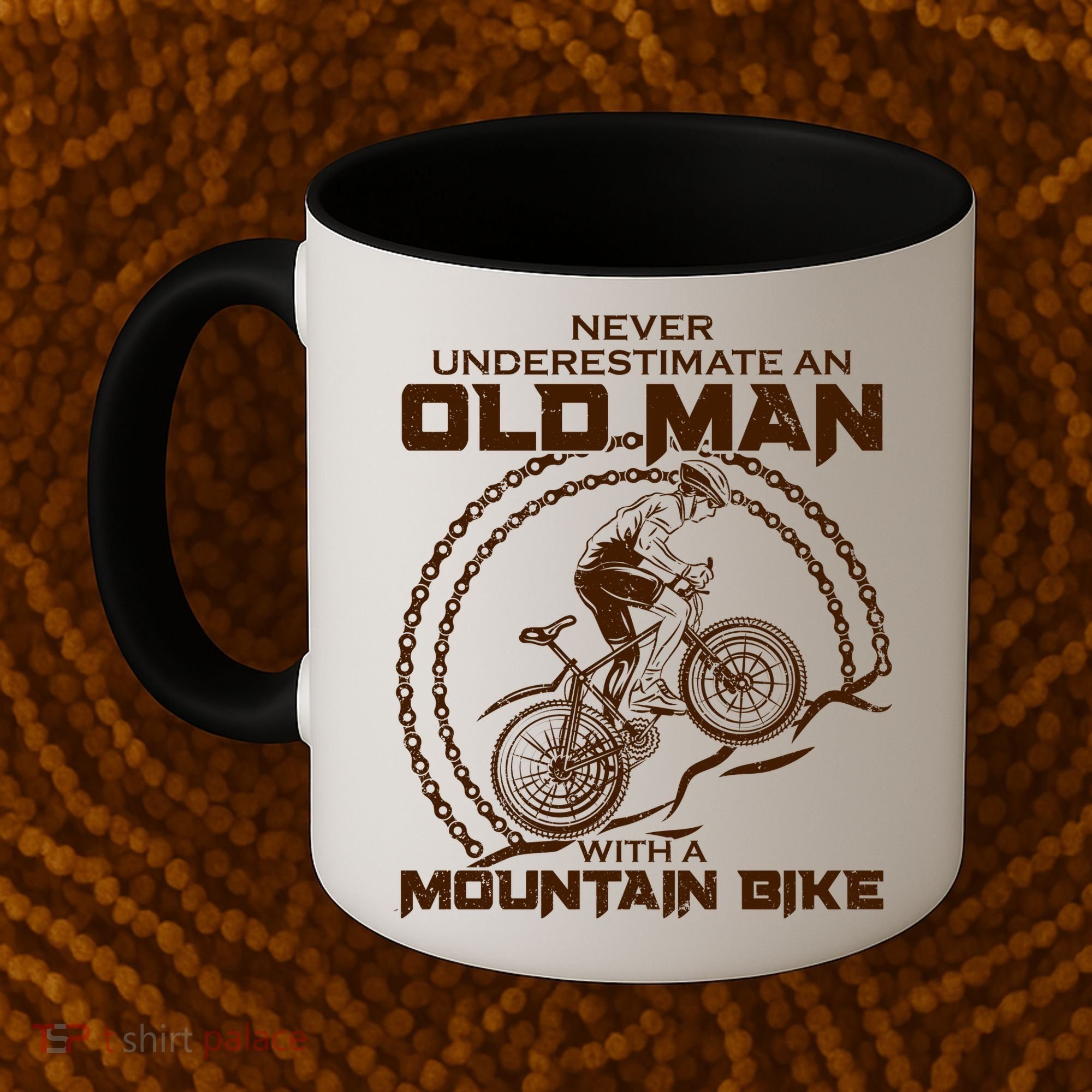 Never Underestimate An Old Man With A Mountain Bike Coffee Mug