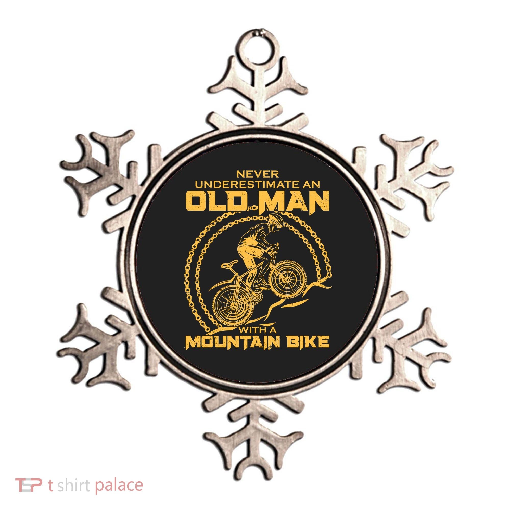 Never Underestimate An Old Man With A Mountain Bike Ornament