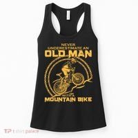 Never Underestimate An Old Man With A Mountain Bike Women's Tank Top thumb 0