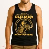 Never Underestimate An Old Man With A Mountain Bike Tank Top thumb 3