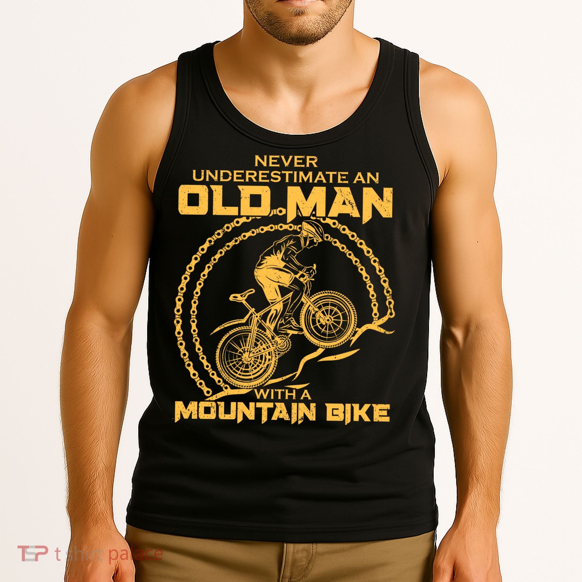Never Underestimate An Old Man With A Mountain Bike Tank Top