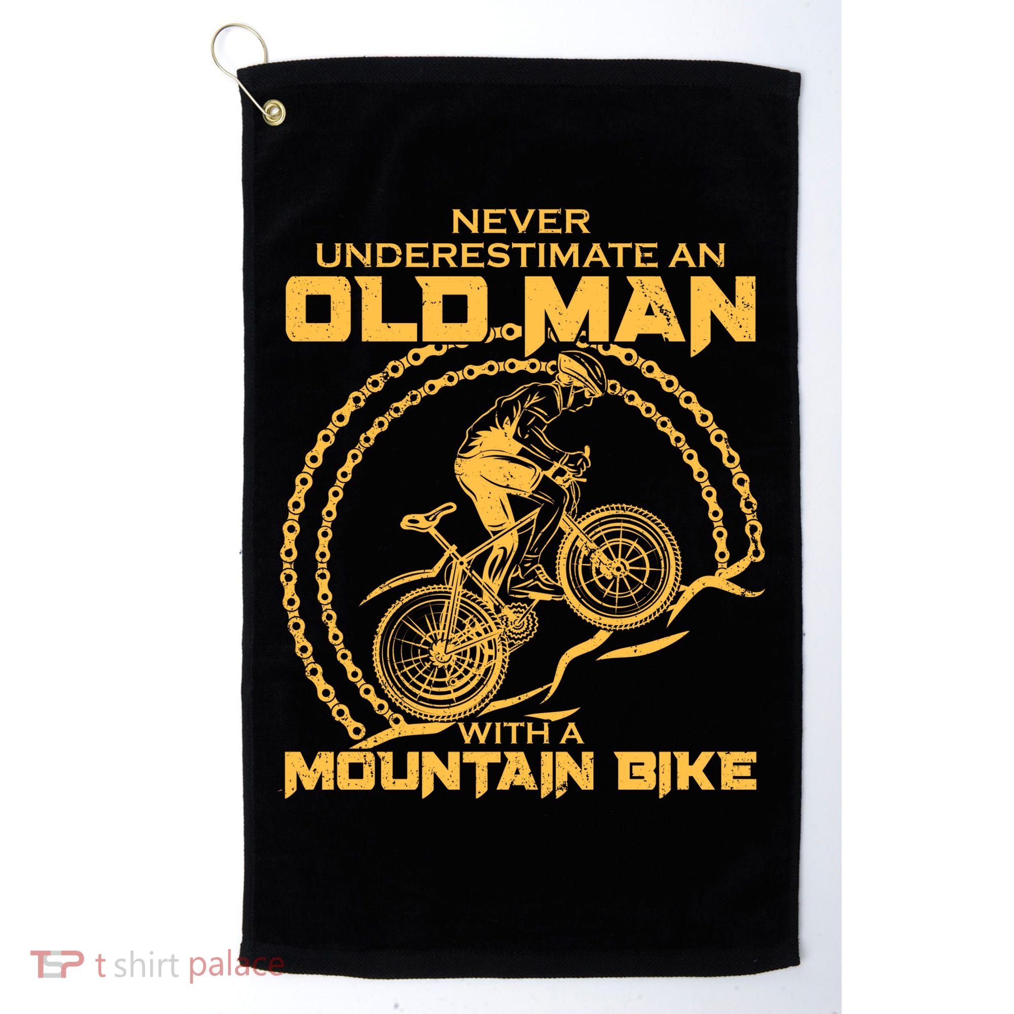 Never Underestimate An Old Man With A Mountain Bike Golf Towel