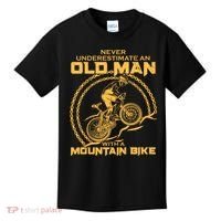 Never Underestimate An Old Man With A Mountain Bike Kids T-Shirt thumb 0