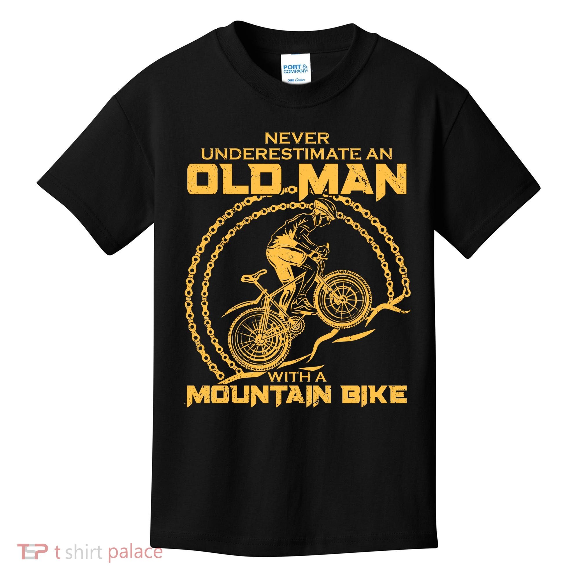 Never Underestimate An Old Man With A Mountain Bike Kids T-Shirt