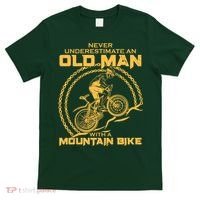 Never Underestimate An Old Man With A Mountain Bike T-Shirt thumb 0