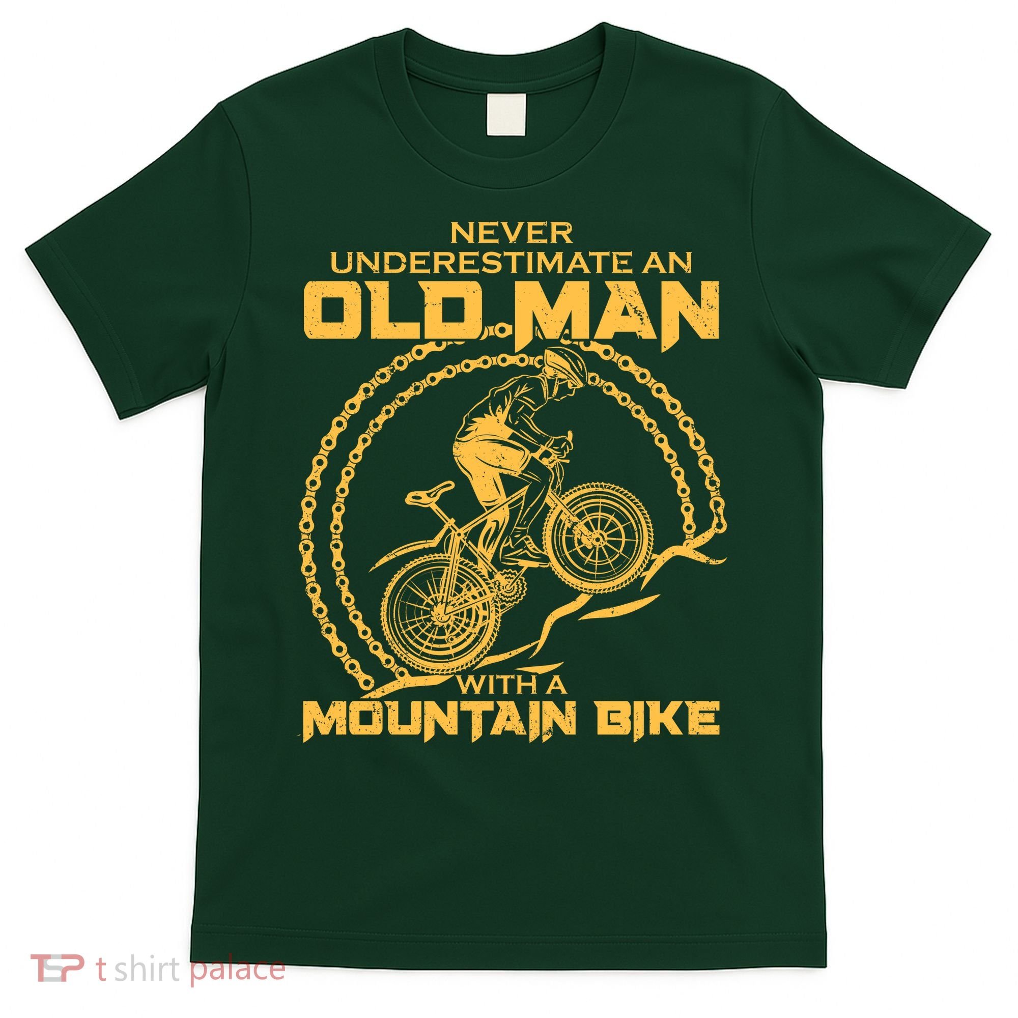 Never Underestimate An Old Man With A Mountain Bike T-Shirt