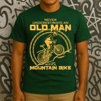 Never Underestimate An Old Man With A Mountain Bike T-Shirt thumb 3