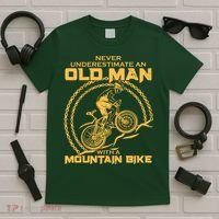 Never Underestimate An Old Man With A Mountain Bike T-Shirt thumb 5